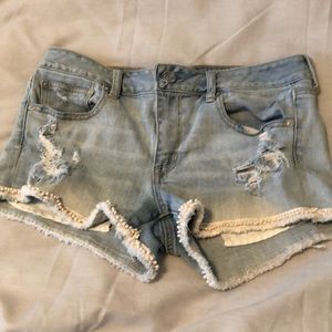 American Eagle distressed jean shorts